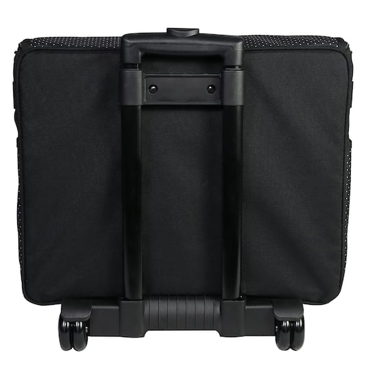 Everything Mary Collapsible Black Pin Dot Rolling Sewing Machine Tote